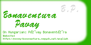 bonaventura pavay business card